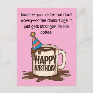 Verjaardag Coffee Cup Kaart: brouwrijke wensen Briefkaart