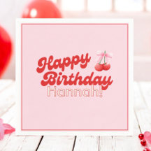 Verjaardag Coquette Kersen Bogen Bubble Letters