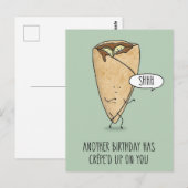 Verjaardag Crêpe Briefkaart (Voorkant / Achterkant)