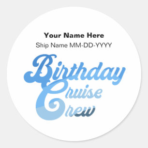 Verjaardag Cruise Crew Ronde Sticker
