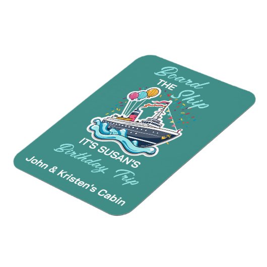 Verjaardag Cruise Grappige Groep gepersonaliseerd  Magneet (Linkerzijde)