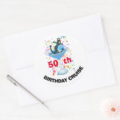 Verjaardag Cruise Groep Custom Anker Ronde Sticker (Envelop)