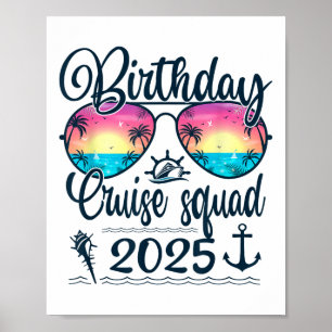 Verjaardag Cruise Squad 2025 Matching Cruise Birth Poster