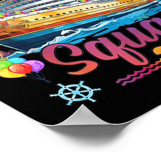 Verjaardag Cruise Squad 2025 Verjaardag Matching P Poster (Hoek)