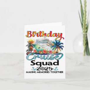Verjaardag Cruise Squad 2025 Vrienden Familie Vaka Kaart