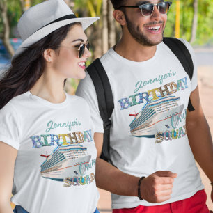 Verjaardag Cruise Squad Schip Gepersonaliseerd T-shirt