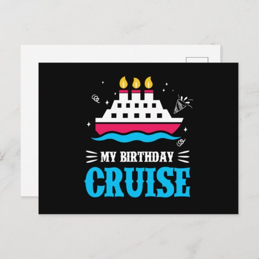 Verjaardag Cruise Varend Cruiseschip Vakantie Vaka Briefkaart (Voorkant / Achterkant)