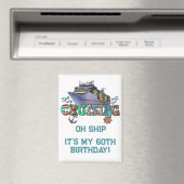 Verjaardag cruisen gepersonaliseerd op schip magneet (Insitu (Vaatwasser))