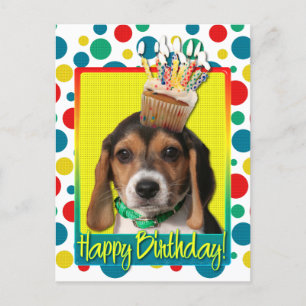 Verjaardag Cupcake - Beagle Puppy - Chloe Briefkaart