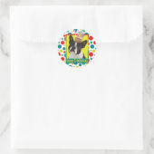 Verjaardag Cupcake - Boston Terrier Ronde Sticker (Tas)