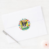 Verjaardag Cupcake - Boston Terrier Ronde Sticker (Envelop)