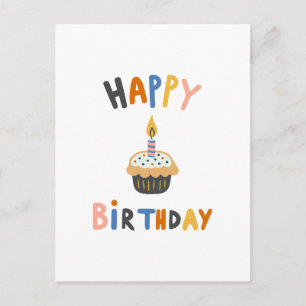 Verjaardag cupcake briefkaart