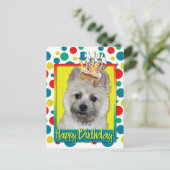 Verjaardag Cupcake - Cairn Terrier - Teddybeer Briefkaart (Staand voorkant)