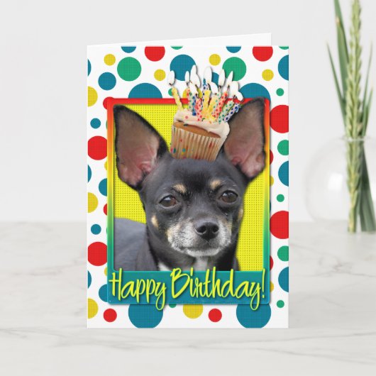 Verjaardag Cupcake - Chihuahua - Isabella Kaart (Voorkant)