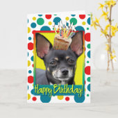 Verjaardag Cupcake - Chihuahua - Isabella Kaart (Gele Bloem)