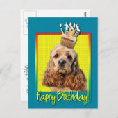 Verjaardag Cupcake - Cocker Spaniel Briefkaart (Voorkant / Achterkant)