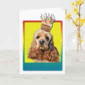 Verjaardag Cupcake - Cocker-spaniël Kaart (Gele Bloem)