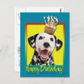 Verjaardag Cupcake - Dalmatisch Briefkaart (Voorkant / Achterkant)