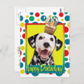 Verjaardag Cupcake - Dalmatisch Briefkaart (Voorkant / Achterkant)