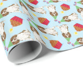 Verjaardag Cupcake Engelse Springer Spaniël Cadeaupapier (Rol Hoek)