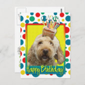 Verjaardag Cupcake - GoldenDoodle Briefkaart (Voorkant / Achterkant)