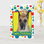 Verjaardag Cupcake - Great dane Kaart (Gele Bloem)