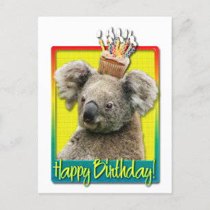 Verjaardag Cupcake - Koala Briefkaart