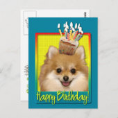 Verjaardag Cupcake Pomeranian Briefkaart (Voorkant / Achterkant)