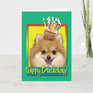 Verjaardag Cupcake Pomeranian Kaart