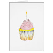 Verjaardag Cupcake Print Verjaardag Kaart (Voorkant)