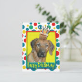 Verjaardag Cupcake - Rhodesian Ridgeback Briefkaart (Staand voorkant)