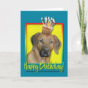 Verjaardag Cupcake - Rhodesian Ridgeback Kaart
