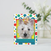 Verjaardag Cupcake - Westie - Tank Briefkaart (Staand voorkant)