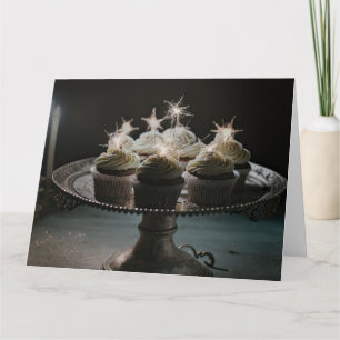 Verjaardag Cupcakes op dienblad Kaart