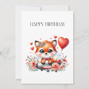 Verjaardag Cute Fox Piloot