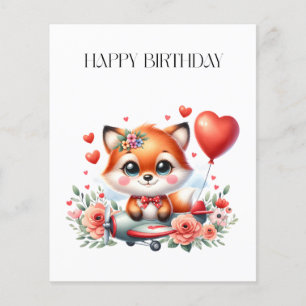 Verjaardag Cute Fox Piloot Flyer
