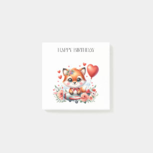 Verjaardag Cute Fox Piloot Post-it® Notes