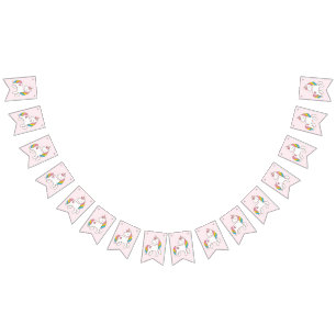 Verjaardag. Cute Unicorns. Vlaggetjes