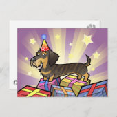 Verjaardag Dachshund (draadhaar) Briefkaart (Voorkant / Achterkant)