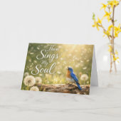 Verjaardag 'Dan zingt mijn ziel' met Blauwe Vogel Kaart (Gele Bloem)