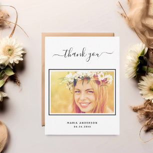 Verjaardag dank u aangepaste foto script briefkaart