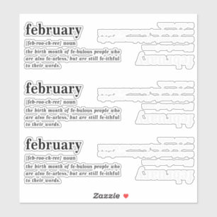 Verjaardag Definitie Februari Sticker