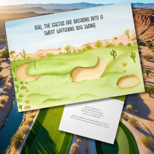 Verjaardag Desert Golfbaan Waterverf Kaart