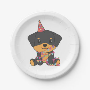 Verjaardag Dier Leuk Rottweiler Verjaardagsfeest Papieren Bordje