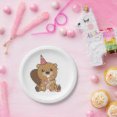 Verjaardag Dier Leuke Bever Kids Verjaardagsfeest Papieren Bordje (Feest)