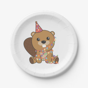 Verjaardag Dier Leuke Bever Kids Verjaardagsfeest Papieren Bordje