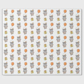 Verjaardag Dier Leuke Hippo Kids Verjaardagsfeestj Cadeaupapier (Vlak)