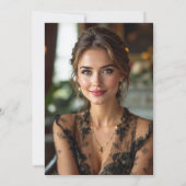 Verjaardag Diner Foto Zwart-wit Modern Kaart (Achterkant)