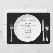 Verjaardag Diner Party Invite op zwart Kaart (Voorkant)