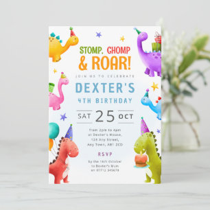 Verjaardag Dinos Nodigen Dinosaur Party Thema uit Kaart